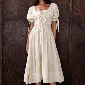 Elegant Cream Midi Dress